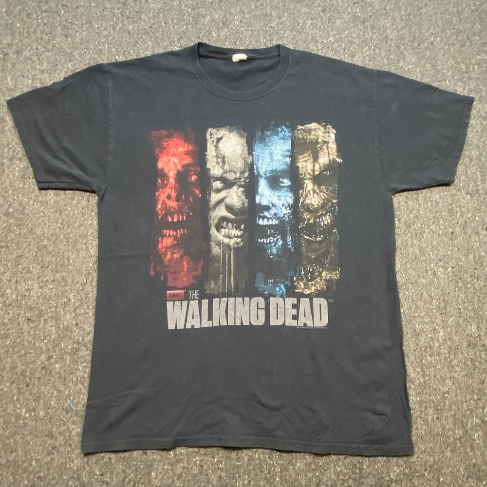 The Walking Dead AMC TShirt Sz L Mens Black Horror Graphic Zombie TV Show Promo